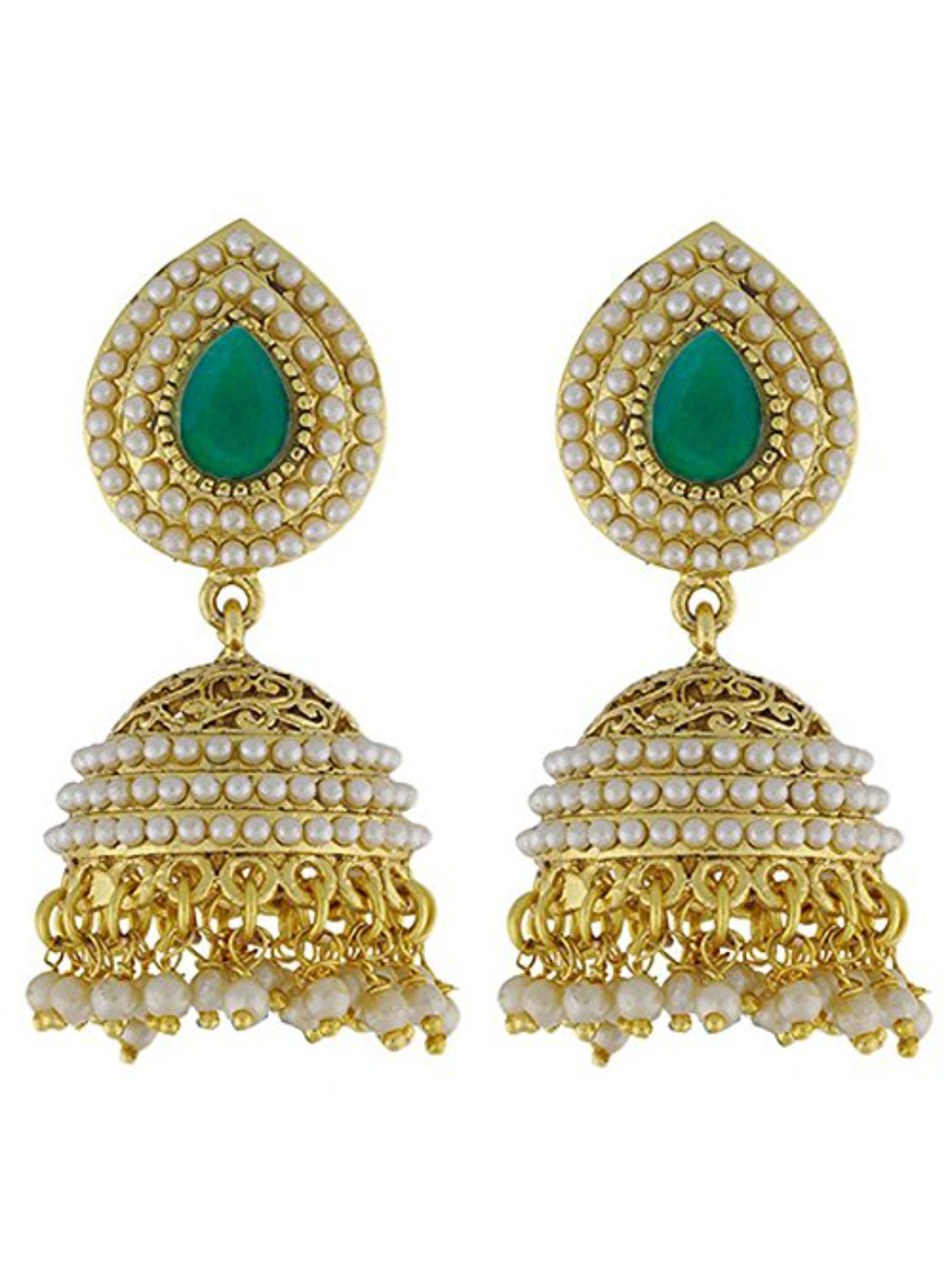 YouBella Ethnic Green Copper Jhumki Earrings for Girls/Women